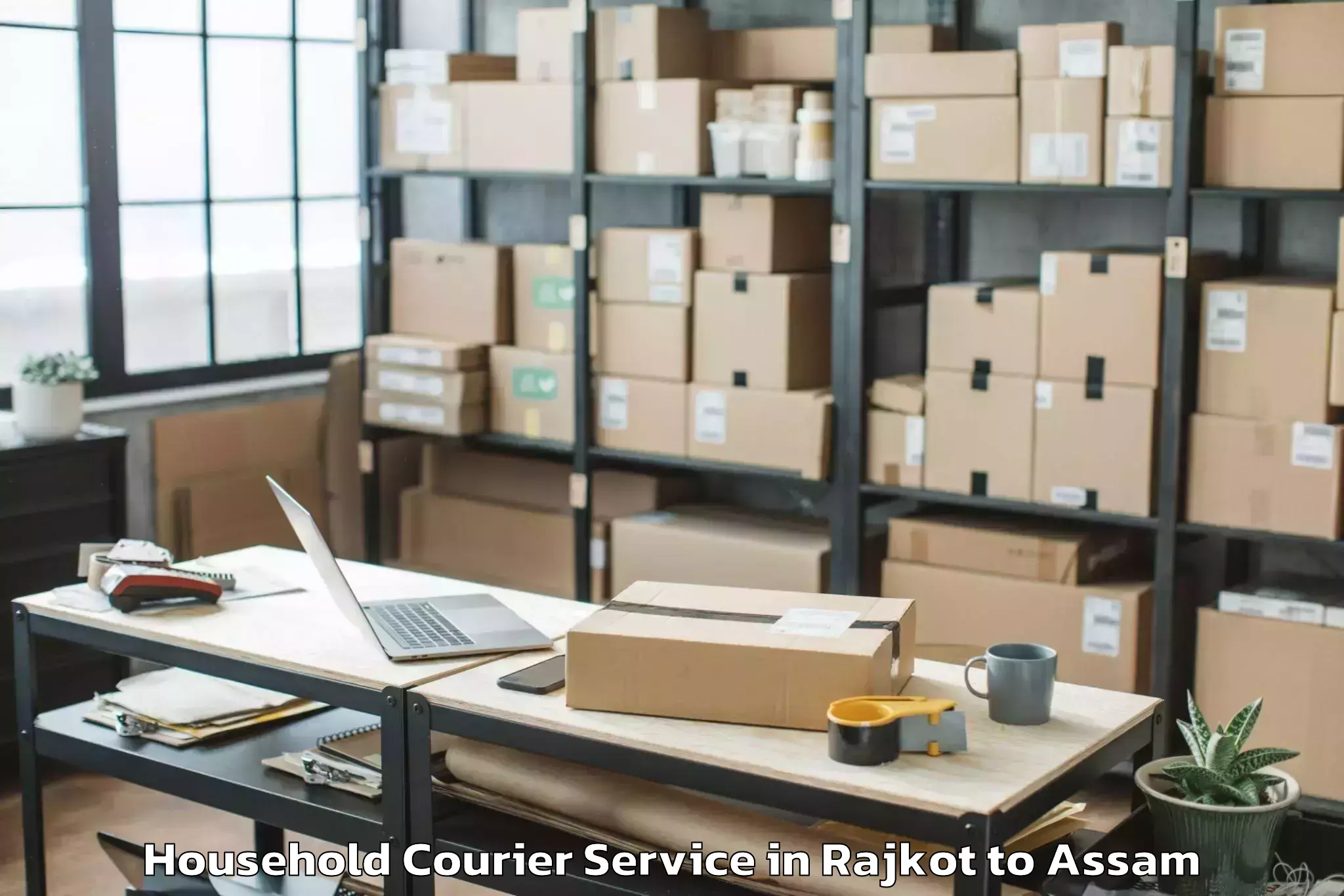 Reliable Rajkot to Kaliabor Household Courier